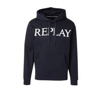 REPLAY Sudadera azul noche / blanco XL azul noche / blanco