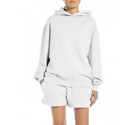 Replay Sudadera con capucha de algodón para mujer, blanco (White 001), XXS