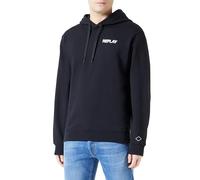 Replay Sudadera con capucha y cremallera de algodón para hombre, negro (Black 098), L