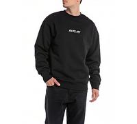 Replay Sudadera de hombre logo sin capucha, negro (Black 098), XXL
