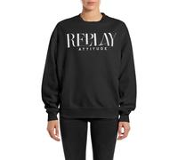 Replay Sudadera de Mujer de Gran tamaño, 098 Negro., L