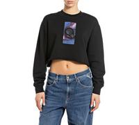Replay Sudadera para Mujer Cropped, 098 Negro., S