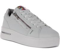 Replay University W Zip Plating Lace Up Trainers Blancas Para Mujeres EU 36-41