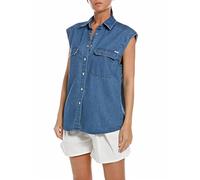 REPLAY W2096a Blusas, 009 Azul Medio, M para Mujer