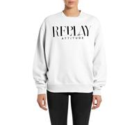 Replay W3106c Sudadera, Blanco (001 White), XS para Mujer