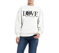 REPLAY W3616c Rose Label Pack Sudadera, Blanco Natural 011, XS Unisex Adulto