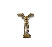 Réplica alada para la victoria de Samotracia, resina de estatua de diosa, decoración del hogar de mitología griega, adorno de escritorio de escultura clásica, figura artística dorada y blanca (E5