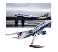 Réplica avión estático 747 Russian Intercontinental Airlines a Escala 1/150, con Tren de Aterrizaje extraíble y Cabina iluminada. Edición de coleccionista.(No Light)