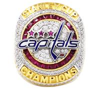 Réplica de Anillo con circonita cúbica en Caja Regalo Madera for Hombres, Mujeres y Amigos. El Mejor Recuerdo for los fanáticos del Hockey(11#)