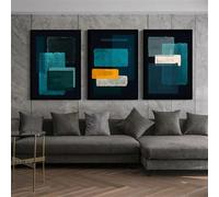 Réplica de arte azul y negro de Mark Rothko, fotografía minimalista de alto nivel, póster en lienzo, impresiones, pintura, decoración del hogar para sala de estar (40x50 cm/marco interior)