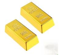 Réplica de barras de oro,2 Piezas Barra de oro falsa falsa réplica de ladrillo dorado,barra lingotes oro,Brick Prop película Prop novedad regalo