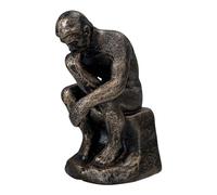 Réplica de estatua de hierro fundido The Thinker by August Rodin, 26 cm