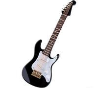Réplica de guitarra de madera hecha a mano de 14 cm para mini guitarra eléctrica, modelo coleccionable con funda de terciopelo para los amantes de la guitarra, decoración de estudio, color blanco
