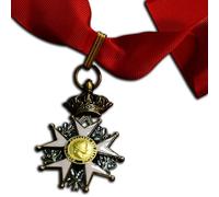 Réplica de la medalla del emperador de Francia Napoleón de la Legión de Honor, broche de oficial de caballero superior, joyería militar coleccionable (Honneur et Patrie), One size, Acero aleado, Sin