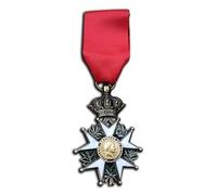 Réplica de la medalla del emperador de Francia Napoleón de la Legión de Honor, broche de oficial de caballero superior, joyería militar coleccionable (Honneur et Patrie), One size, Acero aleado, Sin