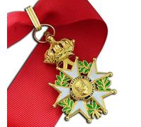 Réplica de la medalla del emperador de Francia Napoleón de la Legión de Honor, broche de oficial de caballero superior, joyería militar coleccionable (Honneur et Patrie), One size, Acero aleado, Sin