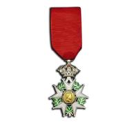 Réplica de la medalla del emperador de Francia Napoleón de la Legión de Honor, broche de oficial de caballero superior, joyería militar coleccionable (Honneur et Patrie), One size, Acero aleado, Sin