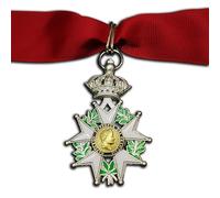 Réplica de la medalla del emperador de Francia Napoleón de la Legión de Honor, broche de oficial de caballero superior, joyería militar coleccionable (Honneur et Patrie), One, Acero aleado