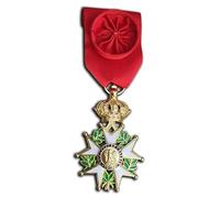 Réplica de la medalla del emperador de Francia Napoleón de la Legión de Honor, broche de oficial de caballero superior, joyería militar coleccionable (Honneur et Patrie), One size, Acero aleado, Sin