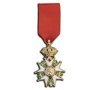 Réplica de la medalla del emperador de Francia Napoleón de la Legión de Honor, broche de oficial de caballero superior, joyería militar coleccionable (Honneur et Patrie), One, Acero aleado