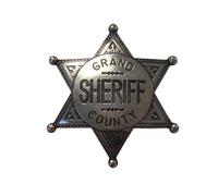 Réplica de placa de sheriff grand county de 6 puntas fabricada en me