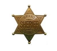 Réplica de placa de sheriff grand county de 6 puntas fabricada en me