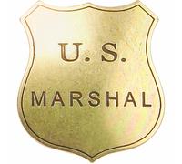 Réplica de una Placa del Servicio de Alguaciles de los Estados Unidos US Marshal Fabricada en Metal, con Aguja para su sujeción
