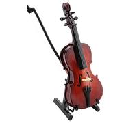 Réplica de violonchelo en miniatura, mini modelo de instrumento de violonchelo de madera con estuche Modelo de instrumento Regalos musicales Adornos para escritorio Estante Decoración Adornos Idea de
