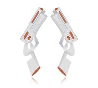 Réplica Pistola ABS para Controladores Meta Quest 3 - Soportes Blanco/Naranja Compatible Pistol Whip, Superhot, Half-Life Alyx VR