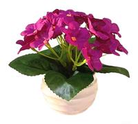 Réplica realista de bonsái violeta con flores de plástico y follaje equilibrado para acentos de sala de estar y dormitorio (morado)