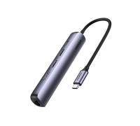 UGREEN Hub USB C, 5 En 1 USB Tipo C 3.1 Adaptador a 4K HDMI, Gigabit Ethernet RJ45, USB 3.0 Hub 5Gbps Compatible con Macbook Pro 2020 M1 Macbook Air 2020 M1 DELL XPS Galaxy S21, Chromecast Google TV