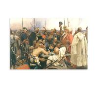 Reply of The Zaporozhian Cossacks to Sultan Mehmed IV - Póster artístico en lienzo y arte de pared, impresión moderna para dormitorio, sin marco, 40 x 60 cm