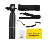 Repomanda 0,5 L Mini Buceo Botella de Oxígeno Botella de Buceo 3000PSI 5-10 min Portátil Aluminio Equipo de Buceo para Deportes Submarinos Snorkel Apnea Fuente de gas de repuesto con manómetro