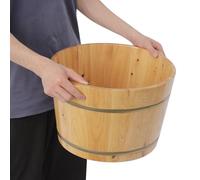 Repomanda Oasis de pies de madera con asa, bañera de pies redonda para baños de pies, baños de manos, baños de asiento ginecológicos, lavandería, para familias, baños de pies, sauna, hoteles, etc