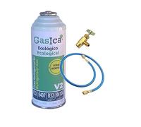 REPORSHOP - 1 Botella Gas Gasica V2 226Gr Alternativo R22, R32, R407C, R410A Freeze (1 Botella+Val+Man)