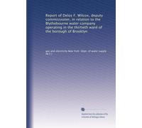 Report of Delos F. Wilcox, deputy commissioner, in relation to the Blythebourne water company operating in the thirtieth ward of the borough of Brooklyn