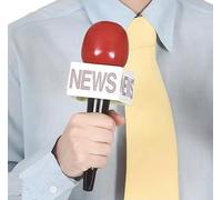 Reporter - Micrófono con texto en inglés "News News - Accesorio para disfraz"