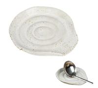 Reposa Cucharas Cocina Ceramica, Soporte De Cucharas, Soporte De Cuchara Base De Cerámica, Para Cucharones, Espátulas, Cucharas, Cucharillas, Para Fogones y Encimeras De Cocina, Blanco