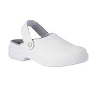REPOSA Medical - Zuecos Sanitarios Mujer y Hombre en Microfibra con Suela Antideslizante, Zuecos Enfermera Antishock y Antiestáticos con Correa, Zapatos Sanitarios y de Cocina Cómodos y Transpirables