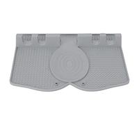 Reposa utensilios de silicona, soporte para cucharas antideslizante y resistente al calor con almohadilla para goteo para cucharas de cocina, pinzas y utensilios de cocina, soporte (Gris claro)