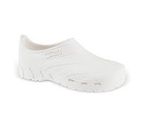 REPOSA Zapatilla-Zapatos Sanitarios para Mujer y Hombre de Goma con Cierre de talón y Plantillas, Profesionales médicos Unisex Adulto, Color Blanco, 44 EU