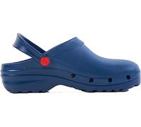 REPOSA Zuecos sanitarios modelo Light One, zócalo profesional con suela de goma antideslizante SRC, cordón abatible, suela antibacteriana y plantilla anatómica, material ultra ligero, azul navy, 44 EU