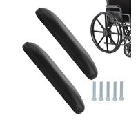 Reposabrazos acolchados para silla de ruedas, almohadillas universales de repuesto, color negro, 10-1/4 pulgadas, adecuados para la mayoría de marcas de sillas de ruedas (10-1/4 pulgadas (2 piezas)