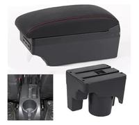 Reposabrazos Automóvil Para G&olf Mk5 Mk 5 6 2005-2011 Reposabrazos Coche Caja Almacenamiento Central Compartimento Para Contenido Portavasos Interior(C1 Red Line 7usb)