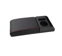 Reposabrazos Central Almohadilla De Reposabrazos Ajustable Para Coche Suave Con Soporte Para El Codo Universal Puertos Carga USB Portavasos(B type Red)