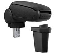 Reposabrazos Central - Apoyabrazos con Compartimento Consola plegable Tapizado Tela Negro
