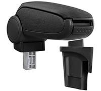 Reposabrazos central - apoyabrazos con compartimento - tapizado - tela - negro