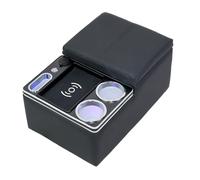 Reposabrazos Central Consola Universal Para Asiento Trasero Coche Con Carga Inalámbrica, Portavasos Y Reposabrazos Apoyabrazos capa Doble Caja