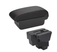 reposabrazos central Para KIA Para RIO Reposabrazos Caja Pieza Coche Accesorio Almacenamiento América Sur(B1 Black red 3USB)