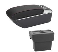 Reposabrazos Central Para Nissan Para Note Para E-Power 2016-2022 Reposabrazos Central Caja De Almacenamiento Accesorios De Coche Para Modernización Interior Apoyabrazos Consola(D1 Black red No USB)